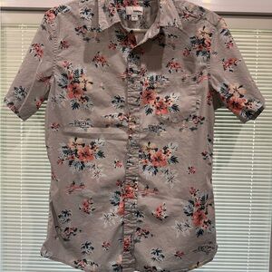 Sonoma Gray and Red Casual Button Down Shirt